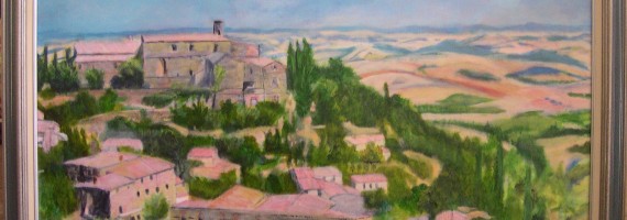 Hill Town in Tuscany-framed